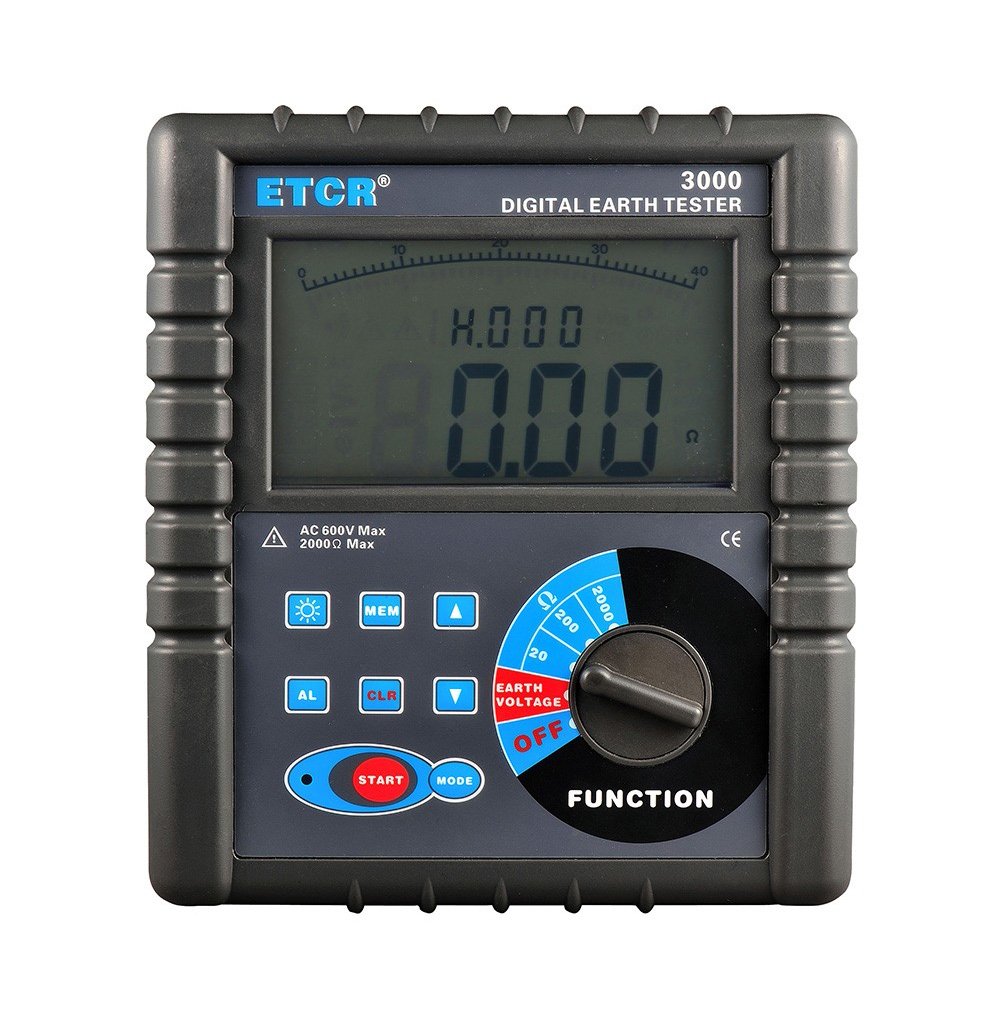 ETCR3000 Earth Grounding Resistance Tester Meter with LCD Display