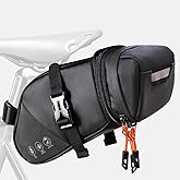 NDakter Bike Seat Bag, 2L Large Capacity Bicycle Saddle Bag, Waterproof Bike Pouch Under Seat, Storage Space Adjustable Bike Storage Bag with Large Reflective Coating, Bike Tool Pack for Adult Bike