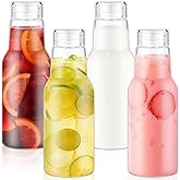 CWHHRN 17 Oz Glass Juice Bottles with Lids, Glass Bottles, BPA Free, Borosilicate Glass for Juicing, Smoothies, Infused Water, Beverage Storage, Shaker Bottles (4 Pack)