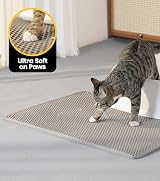 Conlun Cat Litter Mat with Handles Jumbo 76 x 55 cm Honeycomb Grey view 4