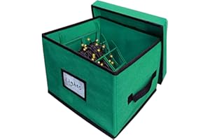 EDSRDUS Christmas Holiday Light Storage Box - Non-Woven Fabric, with 3 Light Storage Wraps, Lights Organizer Container Reinforced Stitched Handles（Light String not Included）