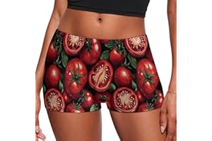 Nevjipu Panties for Women - Comfy Tomatoes Print Boyshort Underwear for Women Boxer Briefs Shorts