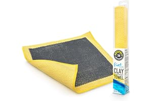 ARTIPOLY Clay Decontamination Towel - Professional Detail Products - Proven Cleaning & Release of Paint Contaminants; Increase Wax & Sealant Bond; Enhance Paint Gloss & Color; Fine Grade (12x12inches)