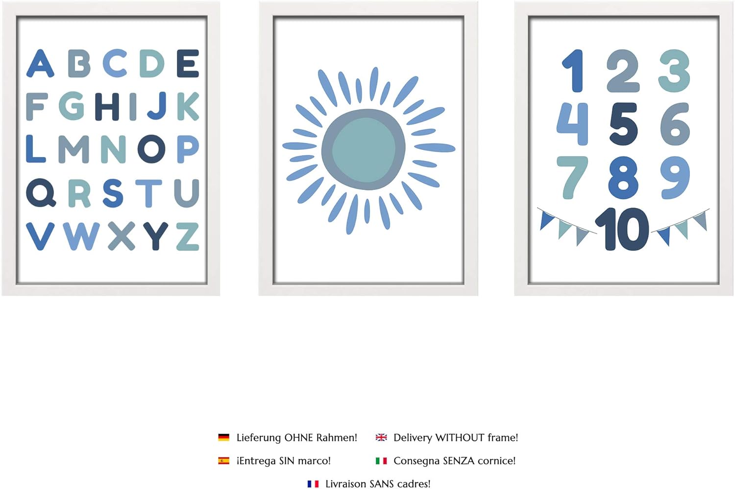 3 Affiche Decoration Murale Alphabet Abc Bleu Premyo Tableau Chambre Enfant Decoration Chambre Bebe Garcon Tableaux Bebe Puericulture Schoolofbabywearing Com