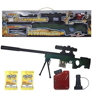 Ammi Enterprise Pubg Theme High Speed Manual Soft Bullet Gun, Twin Mini Gun with Foam Bullets,Telescope Target Shooting Role Play Game for Kids/Boys/Children/Toy Gun Pistol for Kids,AWM Multi Color
