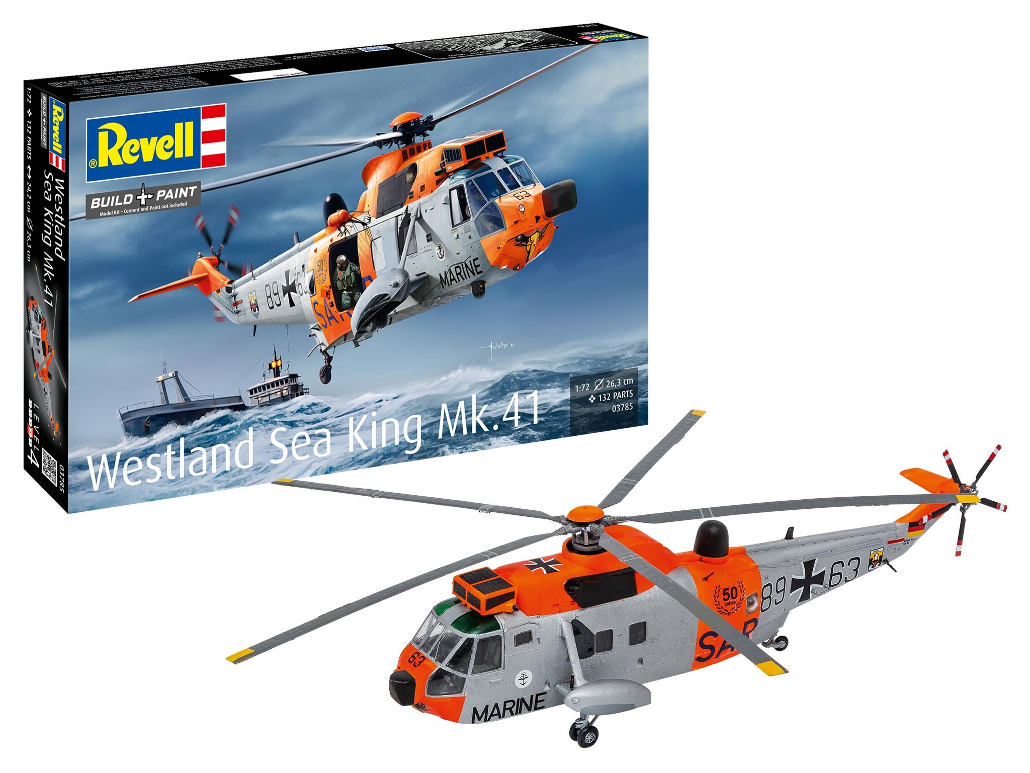 Revell 03785 Westland Sea King Mk. 41 1:72 Scale - Unbuilt/Unpainted Plastic Model Kit