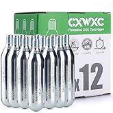 CXWXC 16g / 25g Threaded CO2 Cartridges or CO2 Inflator for Bike Tires - Cartridge for CO2 Inflator with Threaded Connection, CO2 Pump for Road and Mountain Bikes