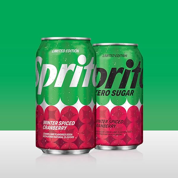 SPRITE WINTER SPICED CRANBERRY ZERO SUGAR SODA POP, 12 FL OZ, 12 PACK