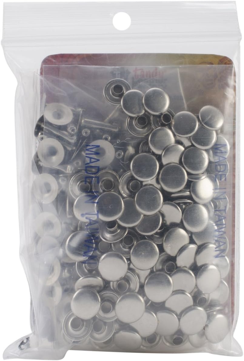Tandy LeatherFactory Rapid Rivets .5-inch 100/Pkg-Nickel-Plated, Other, Multicoloured, 4.41 x 9.62 x 13.43 cm