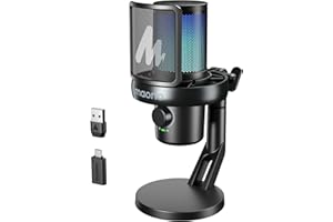 MAONO Wireless Gaming Microphone for PC, Condenser USB Mic with Software AI Voice Change,3-Level Noise Cancellation,Custom RGB, for Streaming Recording Podcast PS5 PS4 Twitch YouTube (DM40 Pro-Black)