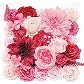 TINGE TIME Artificial Flowers Deep Hot Pink Flower Combo for DIY Wedding Bouquets Table Centerpieces Arrangements Party Baby Shower Home Decoration Valentine's Day