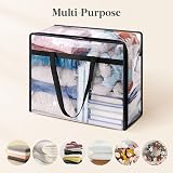 Lifewit 8 Pack Clear 40L Plastic Clothes Storage Bags with Handles view 4