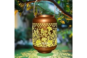ARTSZOUTIC Solar Lanterns Outdoor Waterproof, Hummingbird Garden Decor Gifts for Women Mom Grandma, Metal Hanging Solar Lantern Solar Powered Lanterns, Garden Decoration for Yard, Patio, Backyard, Porch