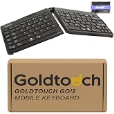 Goldtouch Go!2 Mobile Keyboard (GTP-0044) - Portable Foldable Travel Ergonomic Wired Keyboard with USB for PC &amp; Mac, Plus Jestik Microfiber Cloth - Value Bundle