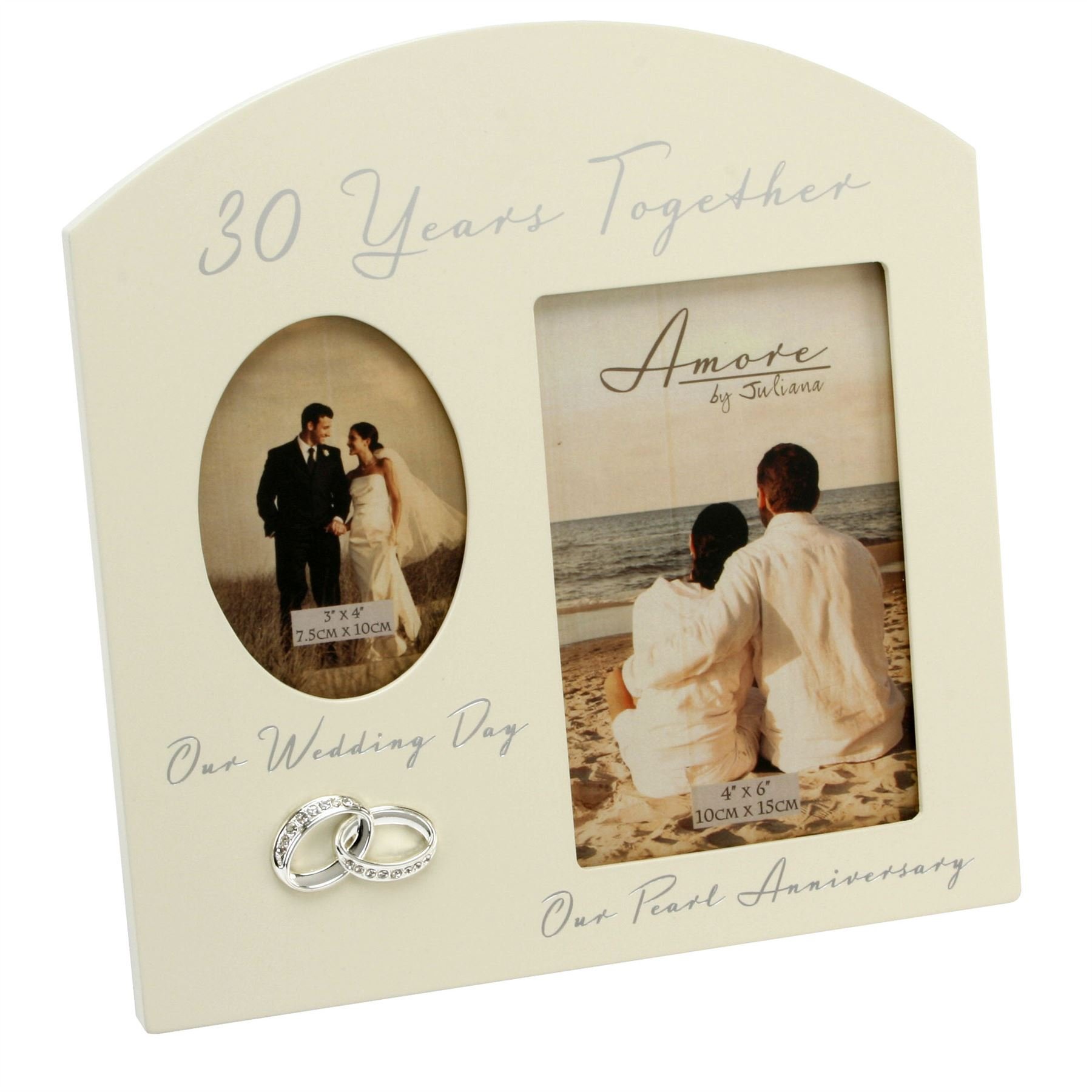 Amore Pearl 30th Anniversary Wedding Gift Cream Photo Frame - 6 x 4 Inches