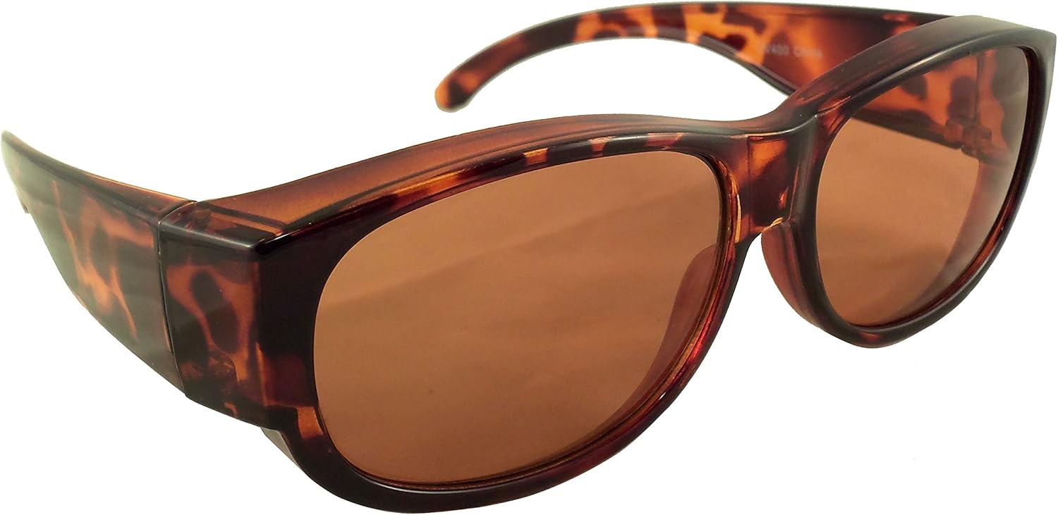 Sun Shield Fit Over Sunglasses with Blue Blocker HD Driving Lens by