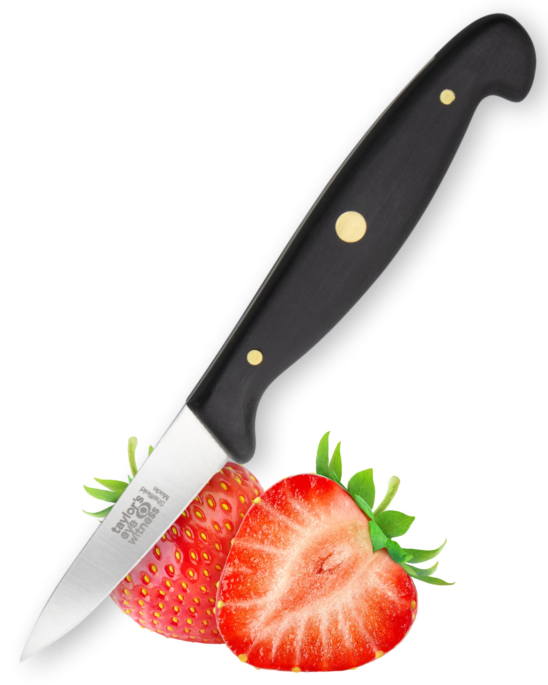 Taylors Eye Witness Professional Series British Made Small Paring Knife - 6.5cm Cutting Edge with an Ultra Fine, Pointed Blade, Precision Ground from High Carbon Stainless Steel. UK Craftsmanship.