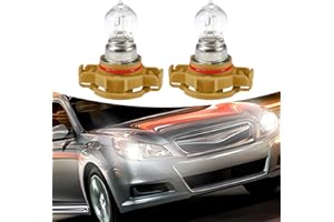 Flygun 2 PCS Car Halogen Fog Light Bulb, PSX24W 3200-3500K Clear Light Source UV-resistant Quartz Glass Steering Brake Light, Lighting Replacement Modification Accessory, for Most Cars (White)