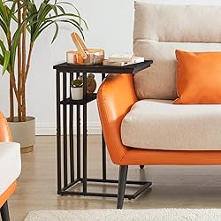 IBUYKE C Shaped End Table, Sofa Side Table, Small