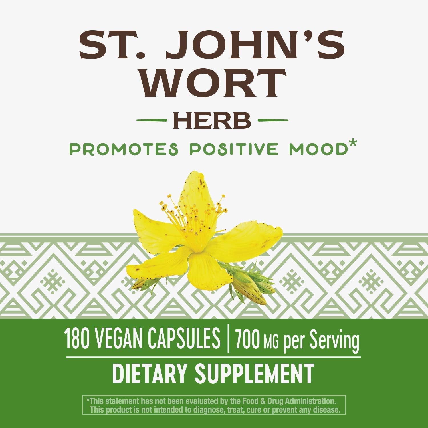 Nature's Way Premium Herbal St. John’s Wort Herb, 700 mg per serving, 180 Capsules: Health & Personal Care