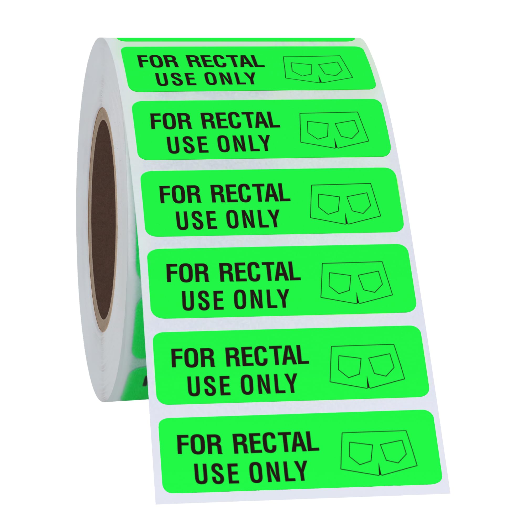 Hycodest 500 pcs for Rectal Use Only Stickers Relax Laugh Labels for Fun, 38x10 mm (Fluorescent Green)
