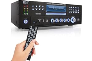 Pyle 4 Channel Wireless Bluetooth Amplifier - 3000 Watts Peak Stereo Home Audio Receiver with FM Radio, USB, 2 MIC in with Ec