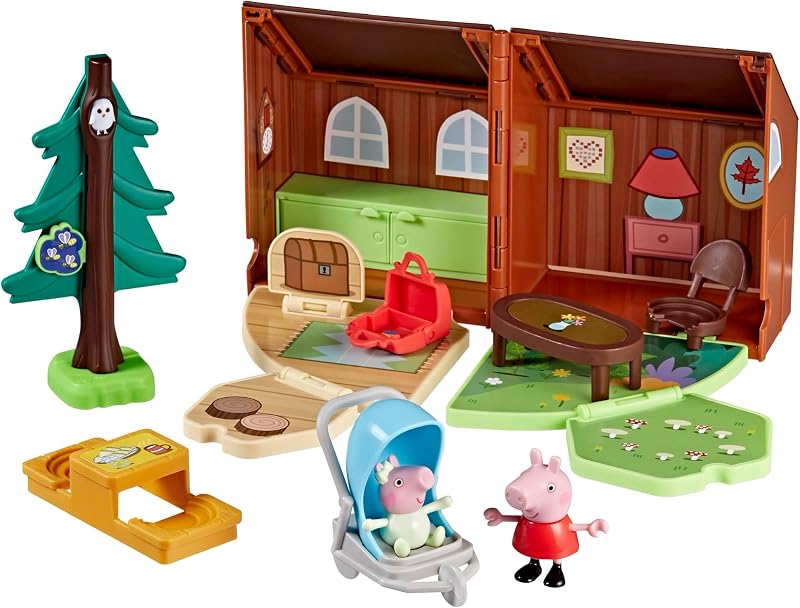 Peppa Pig Peppa's Travels Cabin Adventure Playset with 2 Figures