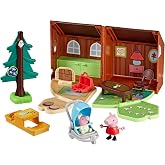 Peppa Pig Peppa's Travels: Cabin Adventure Playset with Fold-Up House and 2 Figures, Includes Baby Evie, Preschool Toys for Girls and Boys 3+
