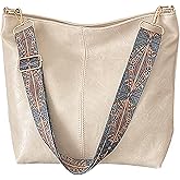 MaijjLyn Hobo Bags for Women Crossbody Bag Guitar Strap Purse Vegan Leather Shoulder Handbags Boho Purses Tote Bucket Bag