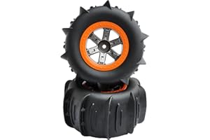 GDOOL 1/10 RC Paddle Tires Wheels LG-ZJ02 25-ZJ02 for High Speed 9125 X07 X08 X17 9155 9156 RC Cars 9201E 9205E 9206E 200E 201E RZ001G-A 104009 RC Trucks(2 PCS)