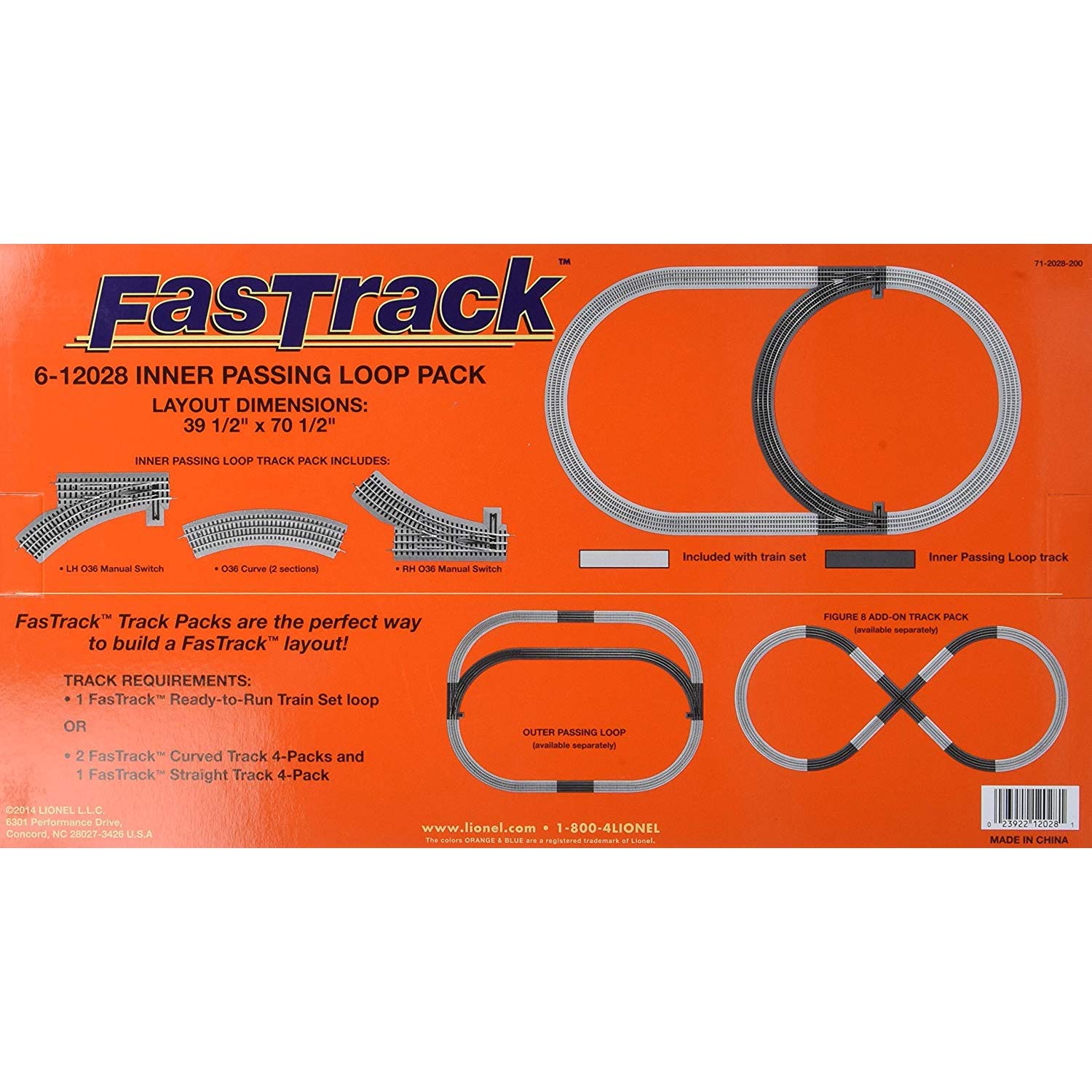 Lionel FasTrack Electric O Gauge, Inner Passing Loop Add-On Track Pack