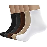 SERISIMPLE Viscose Bamboo Men's Breathable Quarter Thin Ankle High Socks - Comfort Cool Soft 5 Pairs
