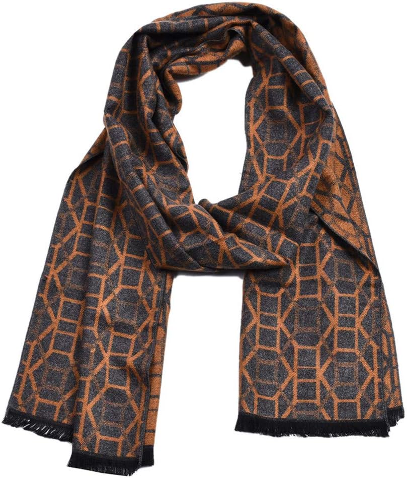 Mens Scarf Musheng Fashion Maxi Scarf Wrap Long Tassel Soft Scarf Thick Double-Sided Brushed Winter Scarf Warm Shawl