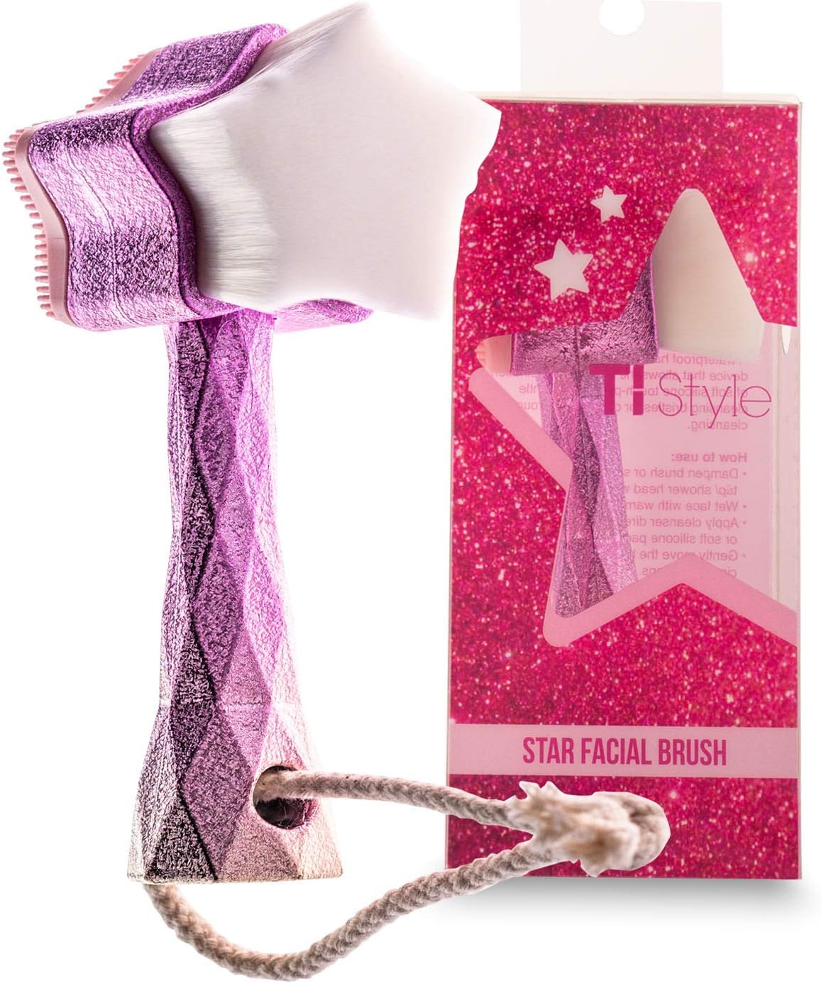 2 in 1 Face Brush for Cleansing and Exfoliating - Facial Cleaning Brush with Soft Bristles - Scrubber to Massage and Scrub Your Skin - Deep Pore Exfoliation, Wash Makeup, Massaging, Acne