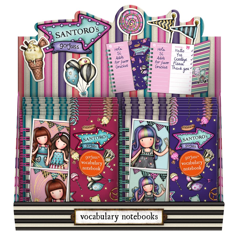 Safta Unisex Kid's Display 16 Assorted Vocabulary Notebooks Gorjuss Fairground Carousel, 315x85x168 Mm, 315x85x168mm, Multicoloured, Estándar