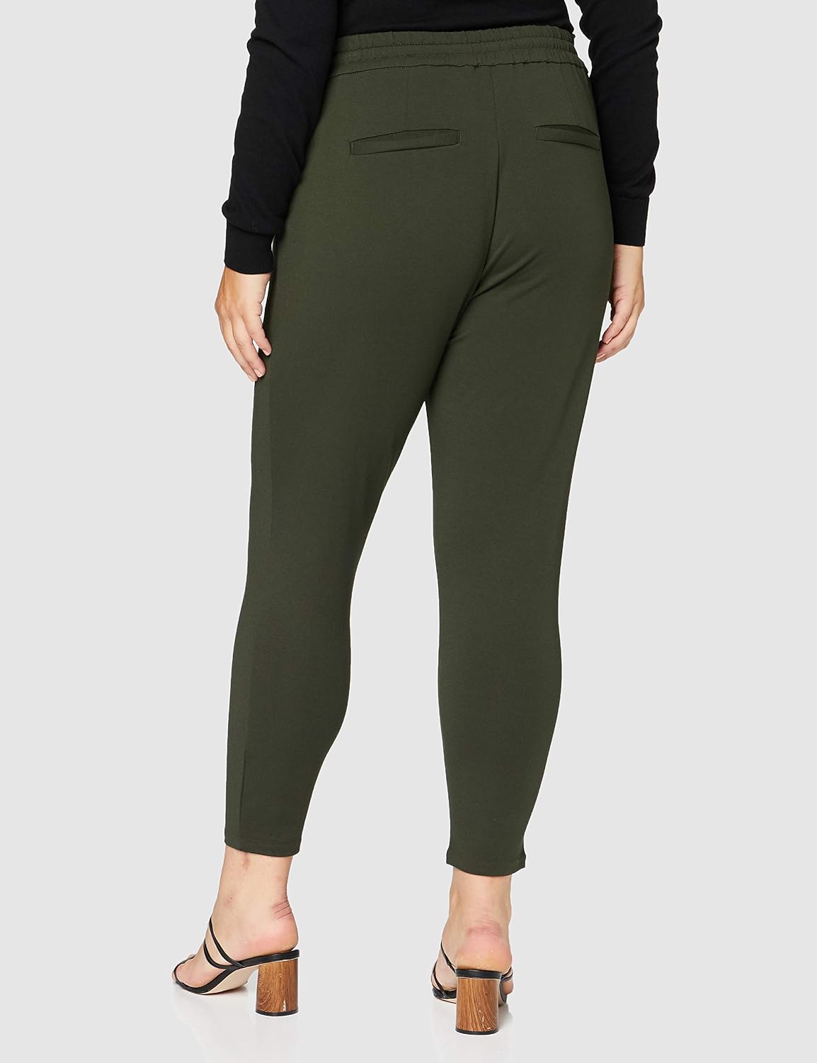 VERO MODA Fabric Trousers Elegant Stretchy Business Pants Relaxed Trousers with Drawstring VMEVA, Colours:Grey, Size:L / 30L - Image 5