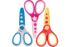 GAIFONGRE 3 Pcs Toddler Plastic Safety Scissors for Kids, Small Blunt Tip Plastic 4.5" Pre-School First Training Scissors for Kids, Child Classroom Scrapbooking Art Craft Supplies