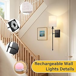 24.8 inch Battery Operated Wall Sconces Set of 2