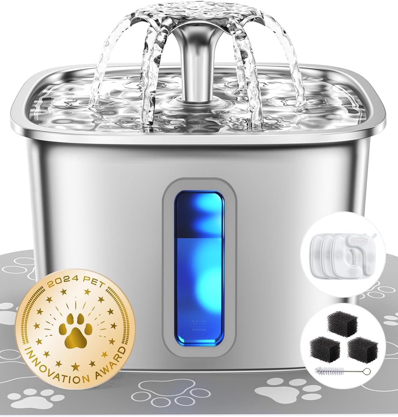 Veken 108oz stainless steel pet water fountain