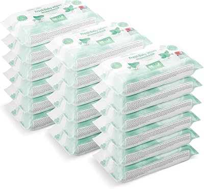 Toallitas refrescantes para bebé, 1008 toallitas, sin perfume, 18 paquetes de 56