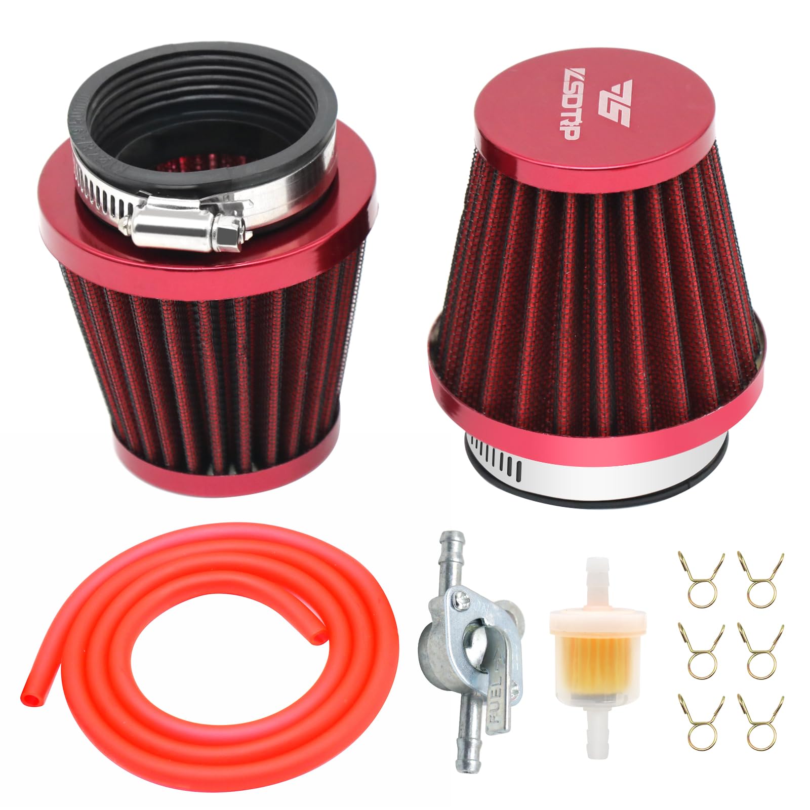 YWLUWEI 2pcs 38mm Motorcycle Air Filter with Fuel