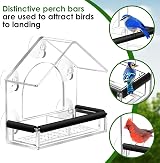LIANGPIN Clear Window Bird Feeder with 5 Suction Cups for Small Birds view 4