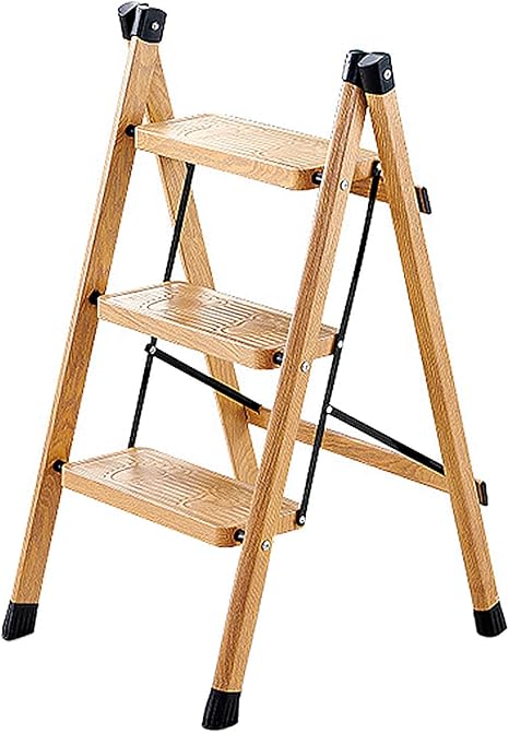 MYAOU Escalera de Madera de 2/3/4 escalones, Soportes Ligeros para