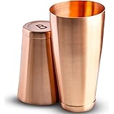 Bull in China 2-Piece Cocktail Shaker Copper - 28 oz Weighted Shaker & 18oz Weighted Cheater Tin, Professional Grade Bar Shaker, Premium Cocktail Shaker Set for Professional & Home Bartenders
