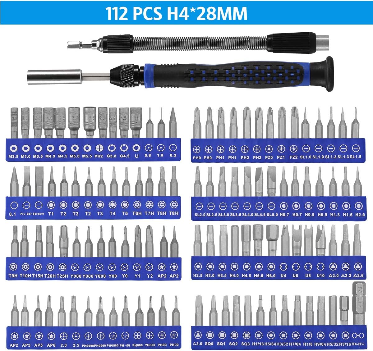 ORIA Precision Screwdriver Set (Newest) 172 in 1 with 112 bits and 44 1/4 Inch Bits Repair Tool Kit Magnetic Screwdriver Kit with Portable Bag for Electronics Computer PC iPhone Jewelers Game Console - - 