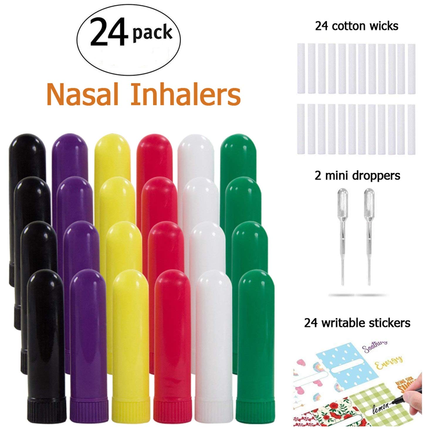 Portable Reusable Blank Aluminum Nasal Inhaler Tubes,with 2 Mini