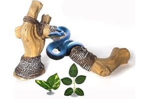 Tfwadmx Snake Climbing Branch, Resin Reptile Climbing Wood Branches Reptile Climbing Deco Reptile Tank Accessories for Chameleon Lizards, Tarantulas, Frogs