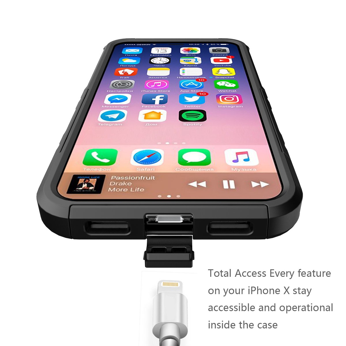 For iPhone X Case / iPhone 10 Case, Sportlink Dual Layer Hybrid Flexible TPU and Hard PC Double Protection Slip-Proof Drop-proof Anti-scratch Cover for Apple iPhone X 2017 (Black)