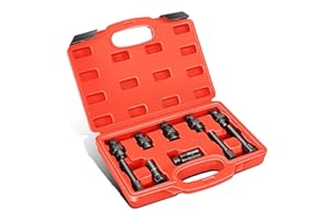 DNA MOTORING 10pc Motorcycle Fly Wheel Puller Set, Universal Flywheel Puller Set Compatible with Yamaha Honda Suzuki Kawasaki Ducati, Red, TOOLS-00608