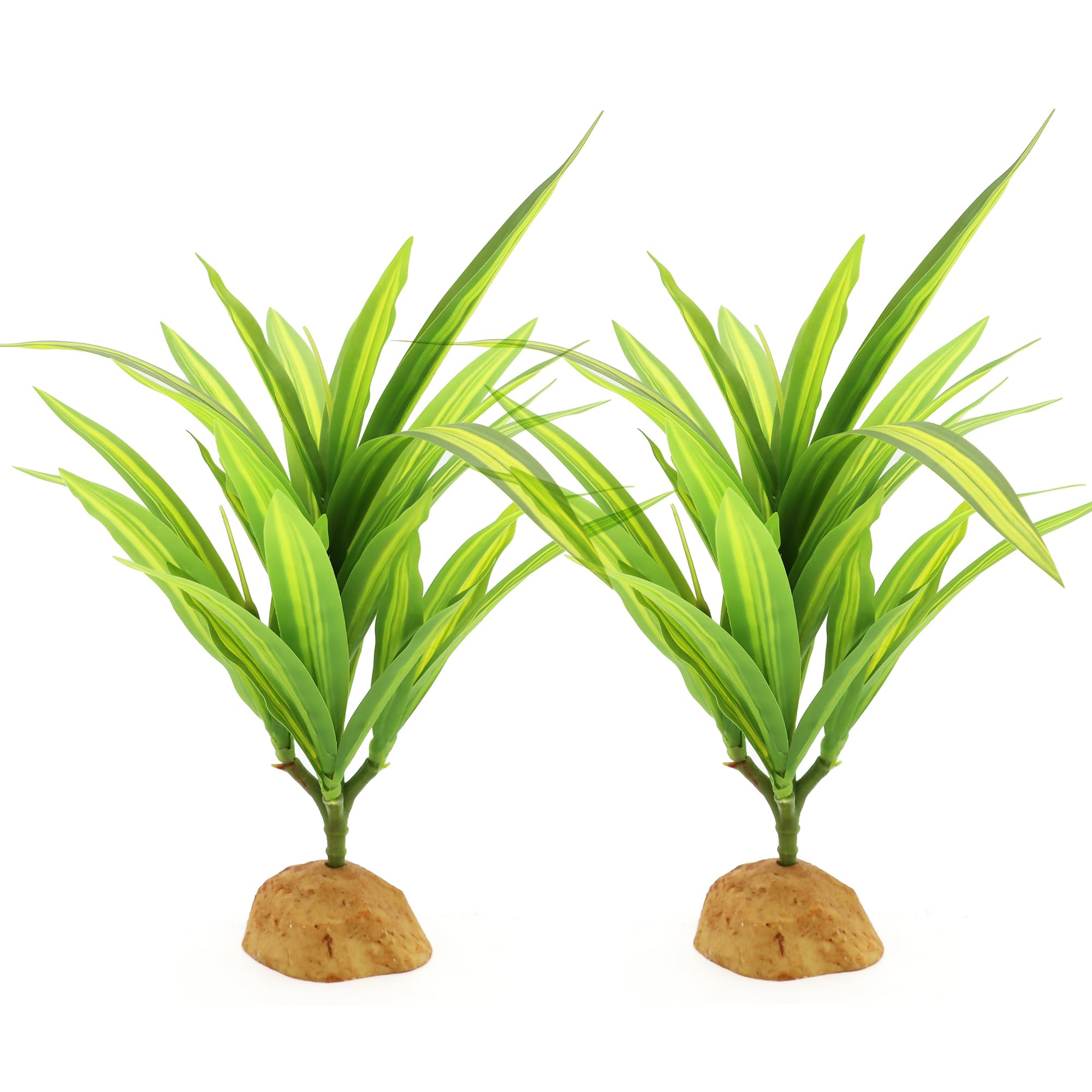Photo 1 of 2 pcs Reptile Silk Plants - Premium Aquarium & Terrarium Decor,Artificial Plants for Fish Tanks, Geckos, Bearded Dragons, Snakes, Turtles, and Lizards Habitats - Durable, Non-Toxic, Easy Maintenance